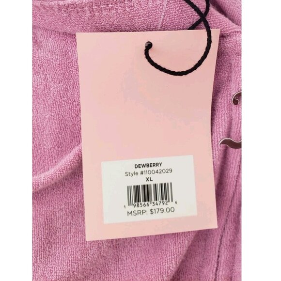 NWT JUICY COUTURE  BLING TOWEL TERRY SHORTIE SET DEWBERRY XLARGE - Picture 13 of 15